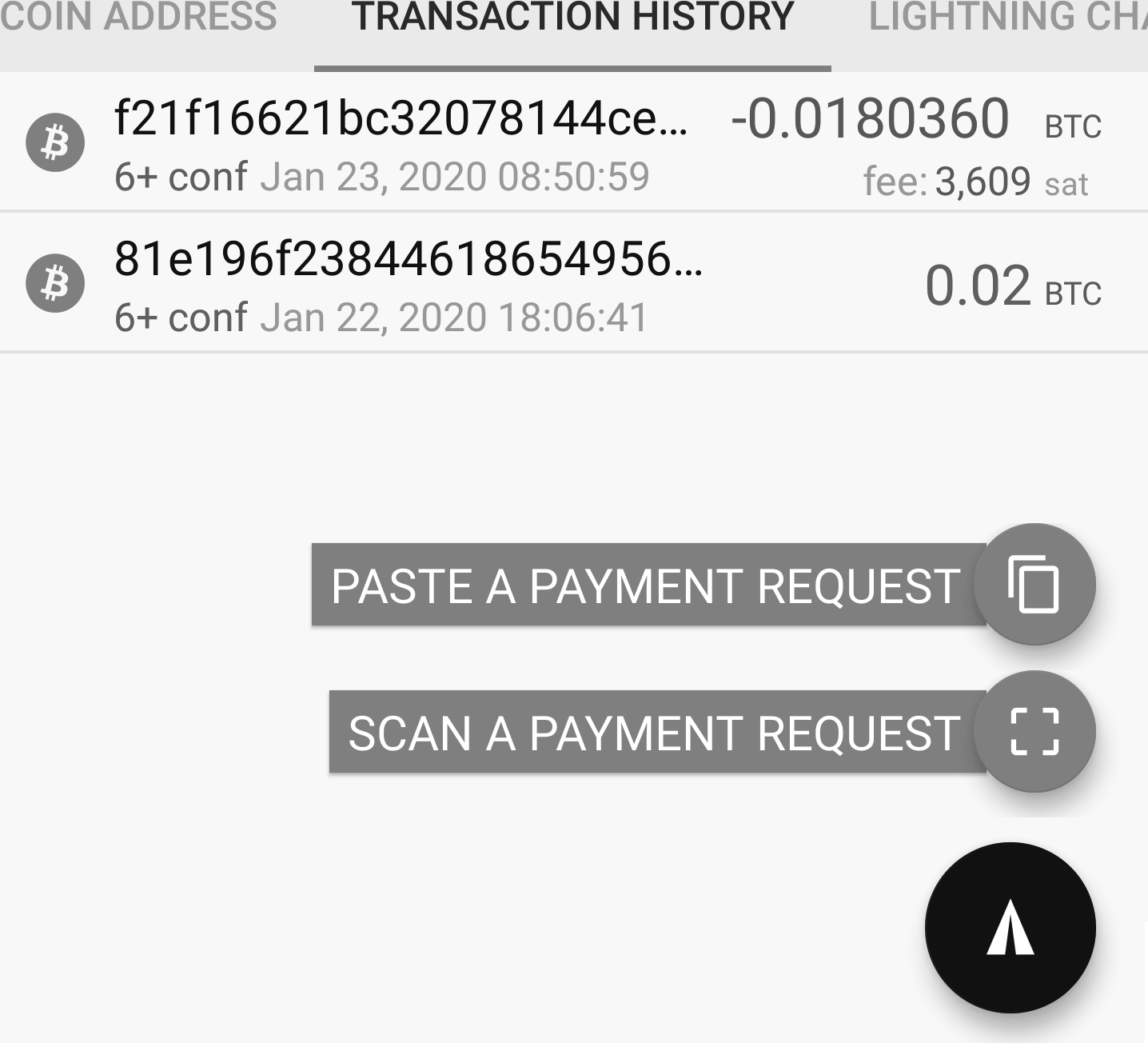 閃電網路交易發送
